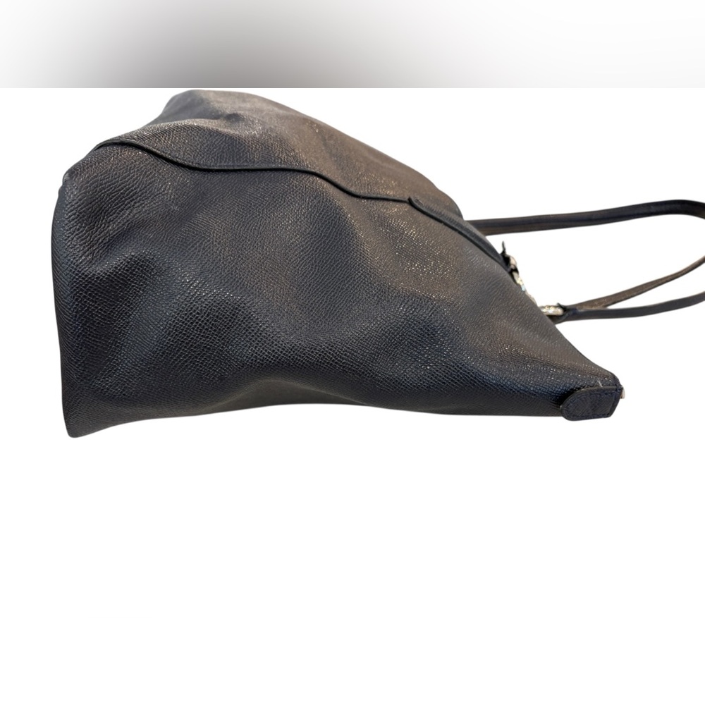 Coach Black Leather Double-Handle Tote - Picture 11 of 16